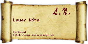 Lauer Nóra névjegykártya