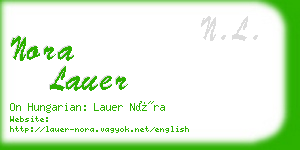 nora lauer business card